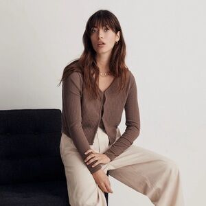 Madewell ribbed cropped cardigan